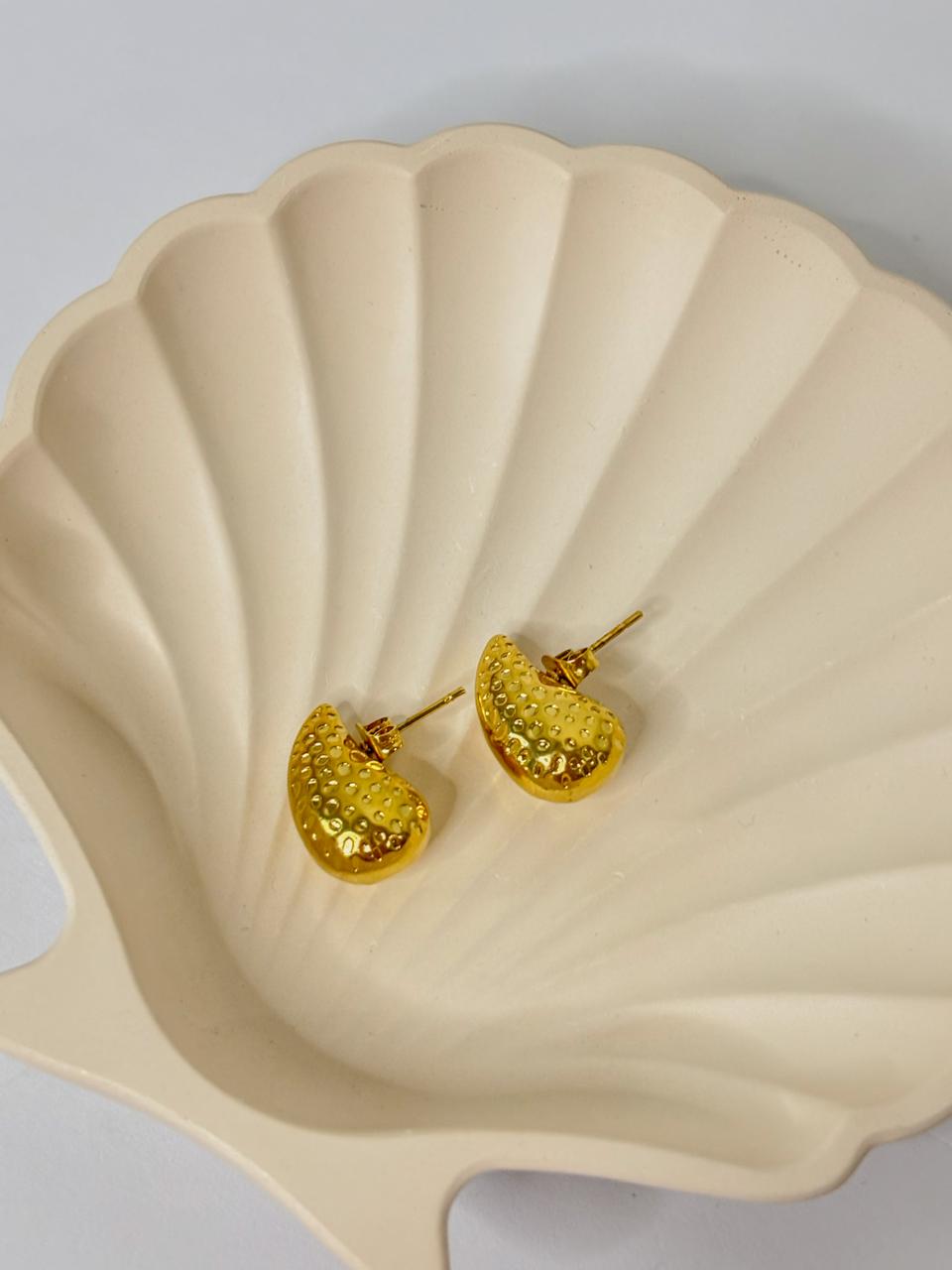 Water Droplets Waves Earrings Stainless Steel,18K Gold Plated