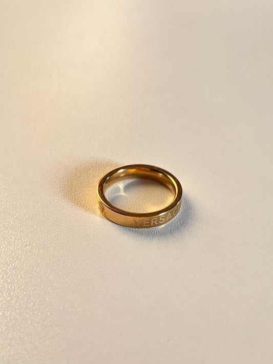 Versace Gold-Tone Band Ring