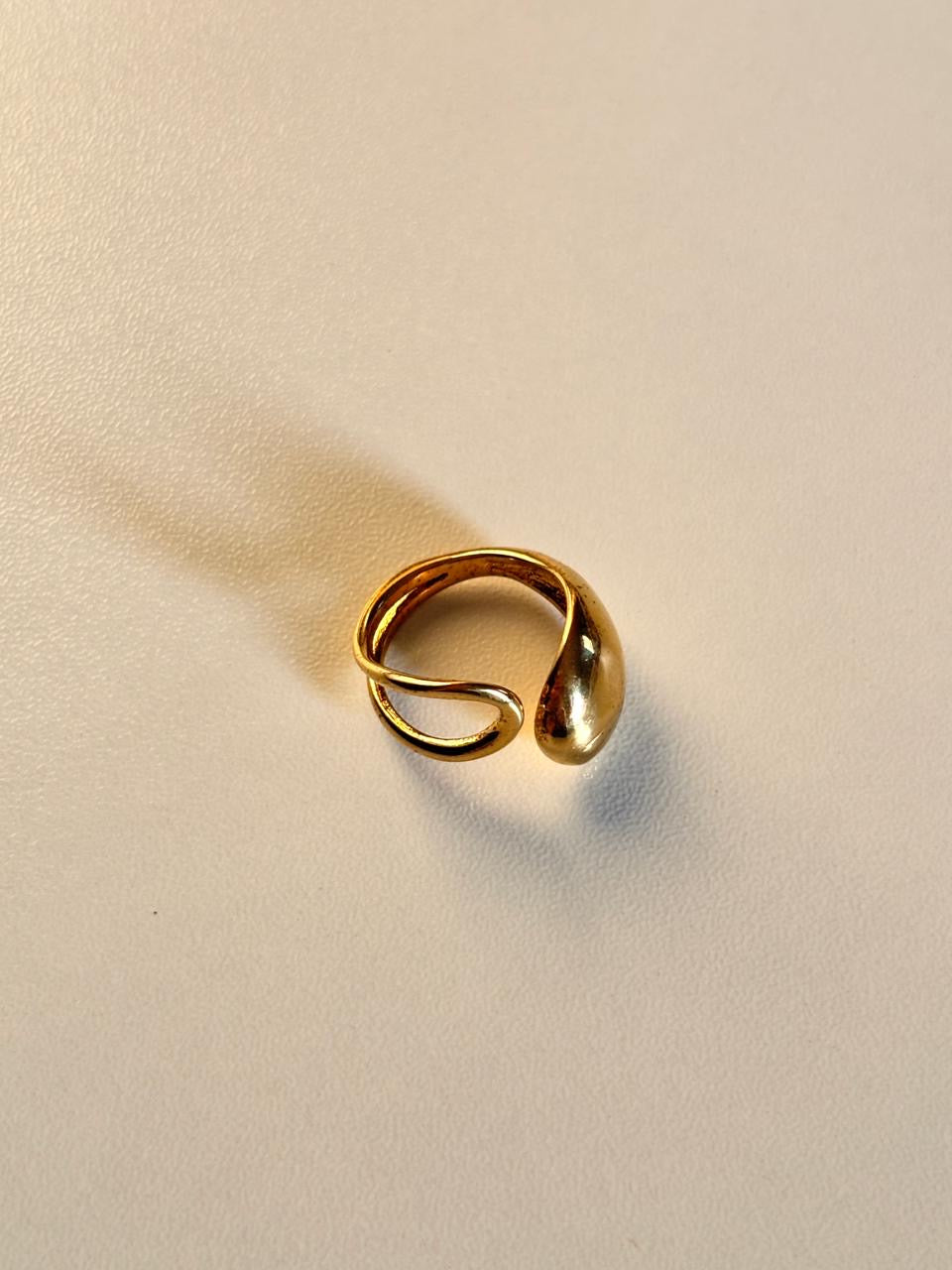 Golden Teardrop Wrap Adjustable Ring