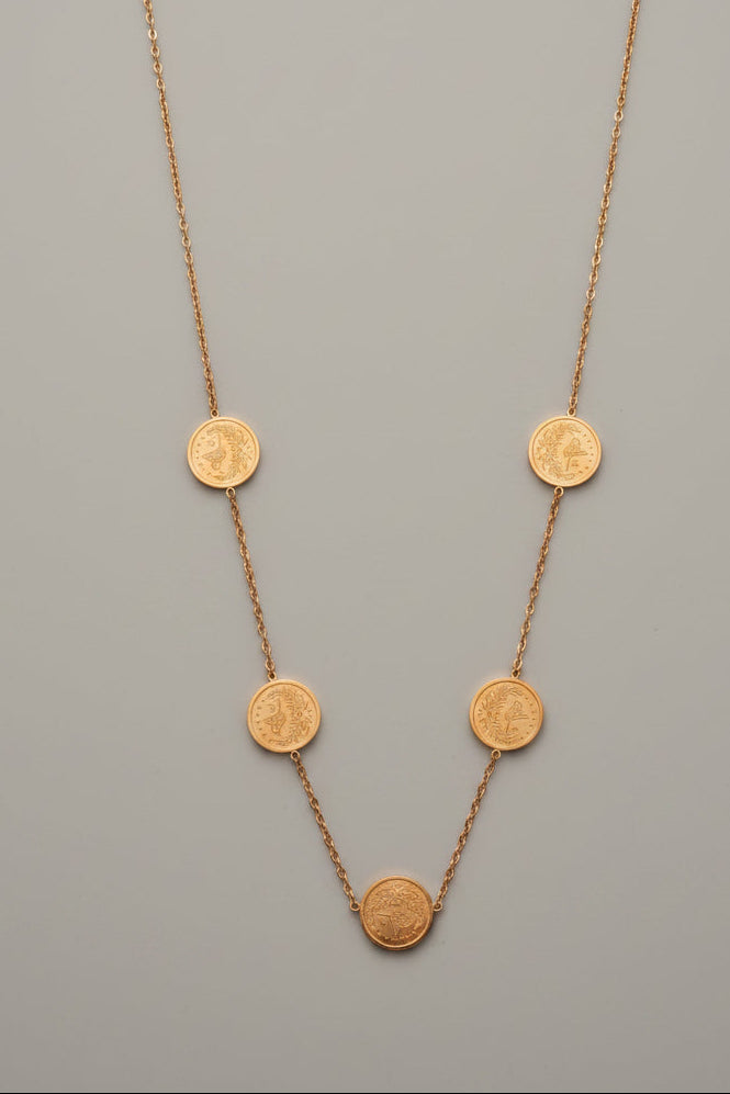 Five Coin Chain Pendant