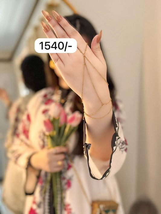 Boho Beaded Dainty Hand Chain Bracelet