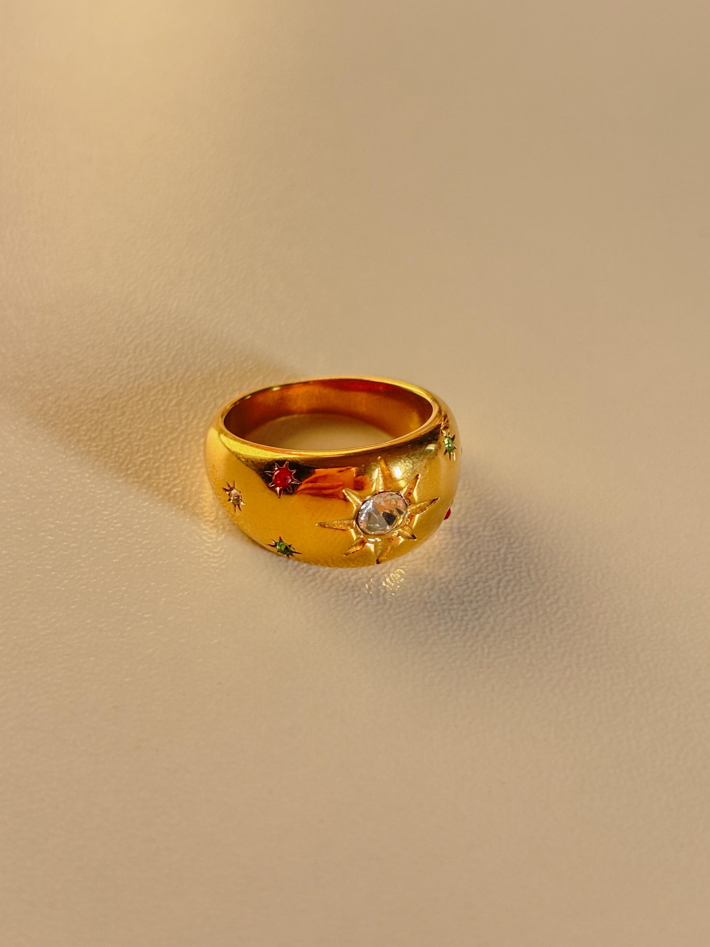 Golden Sunburst Statement Ring ☀️