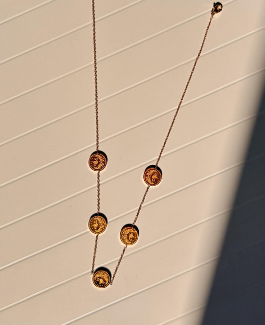 Five Coin Chain Pendant
