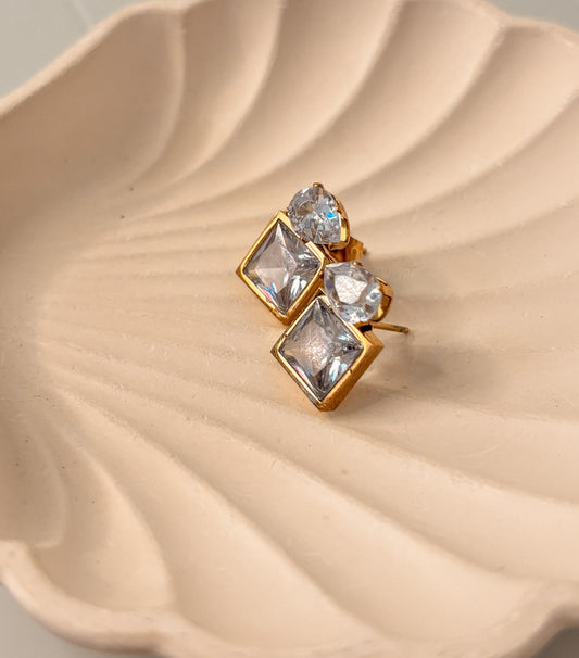 Crystal Diamond Earrings