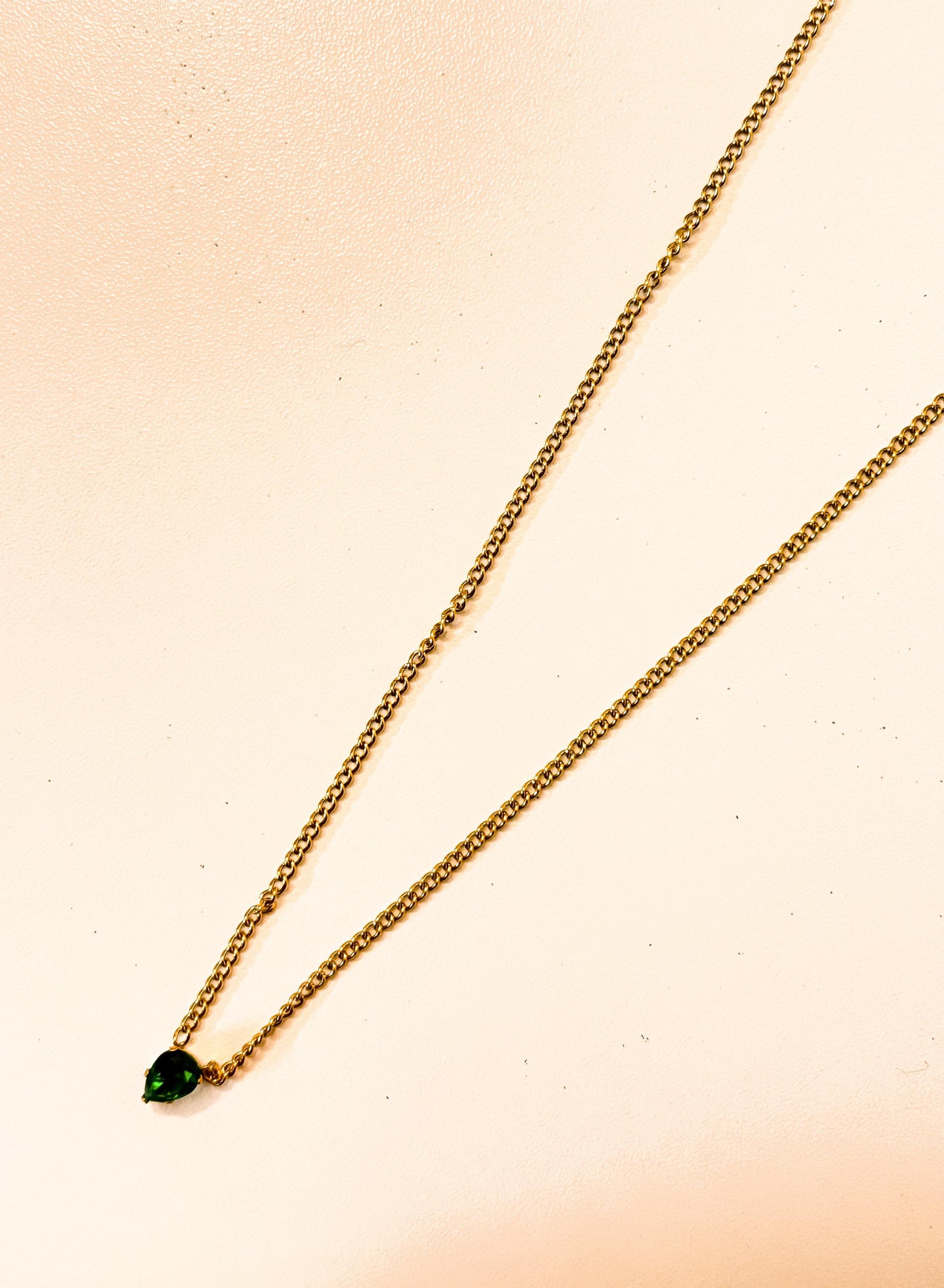 Amelia Emerald Heart 18k gold plated Necklace