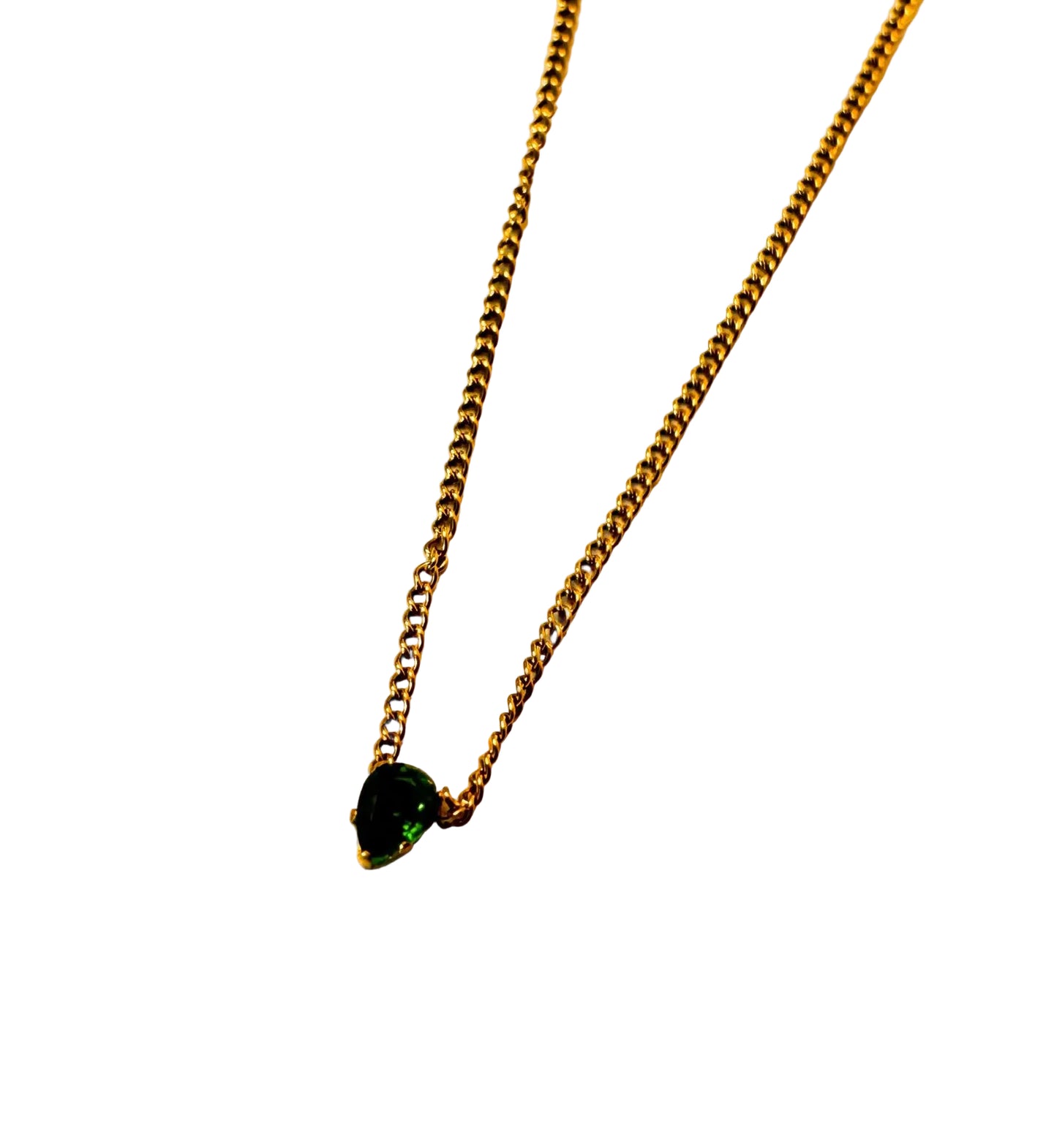 Amelia Emerald Heart 18k gold plated Necklace