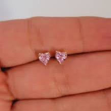 Rosé Bloom Morganite Heart Stud Earrings