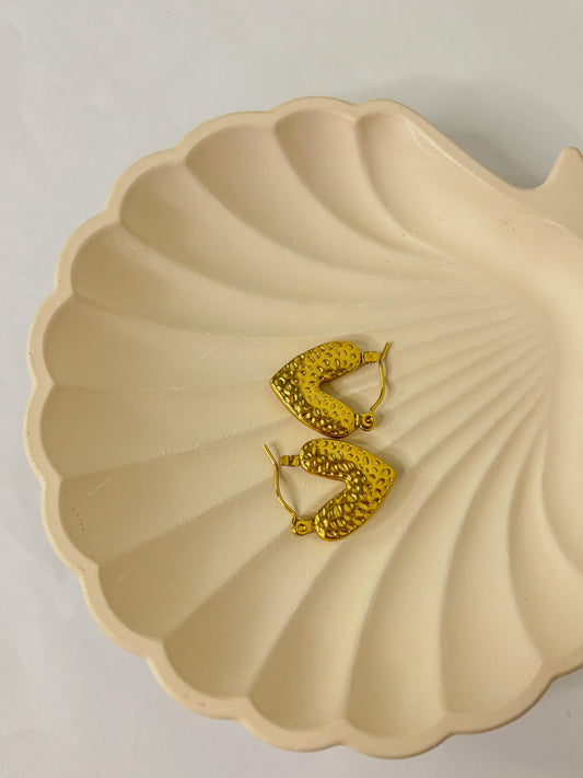 Crushed Heart Hoop Earrings – A Bold Statement of Love