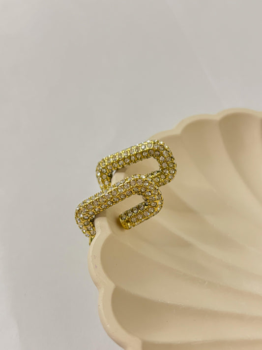 Dropped zircon stone curve hoops