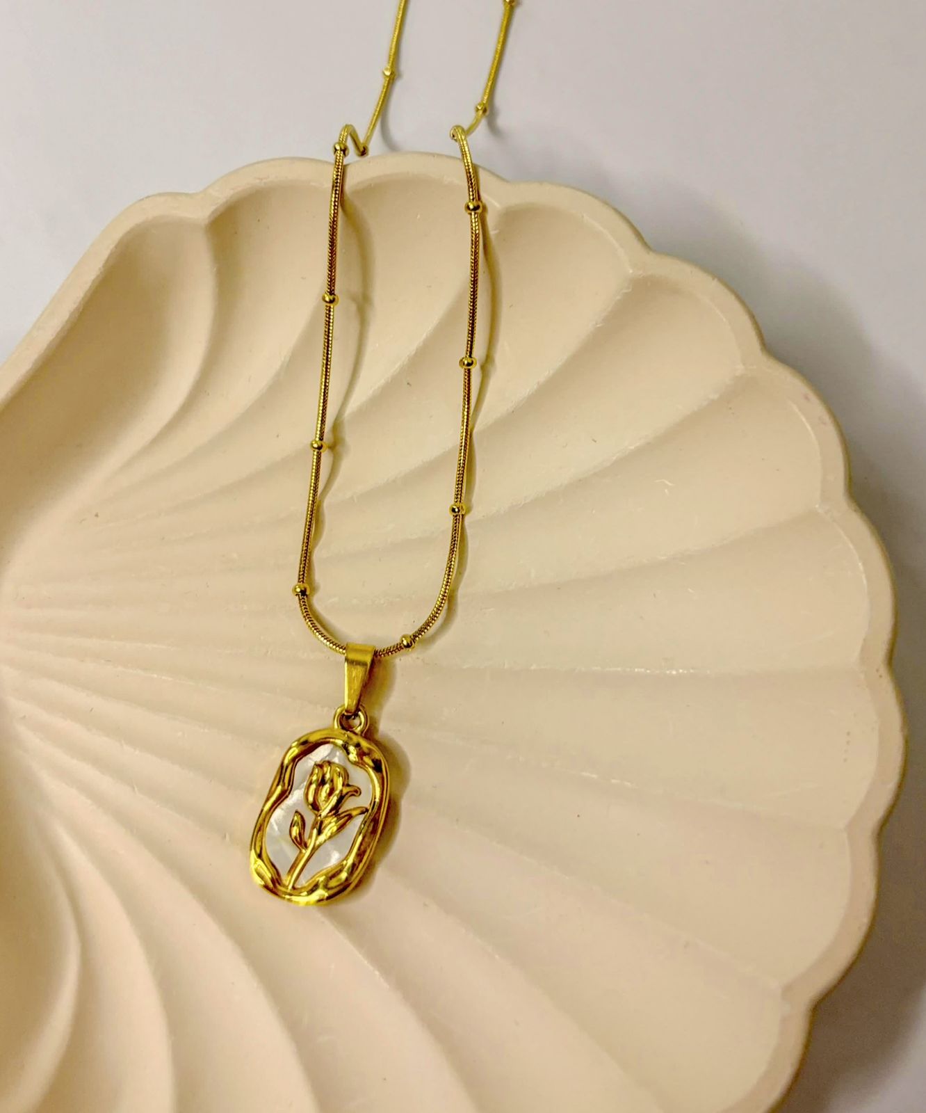 Vintage Rose flower embossed pendent