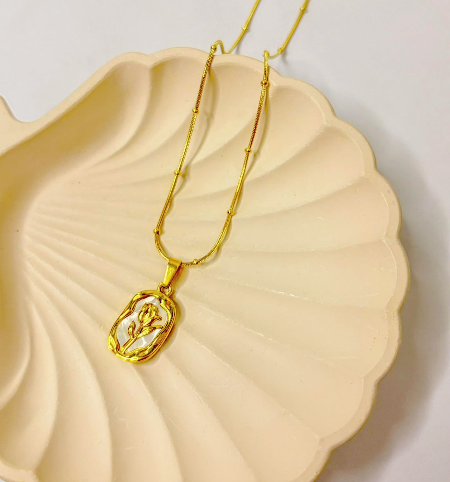 Vintage Rose flower embossed pendent