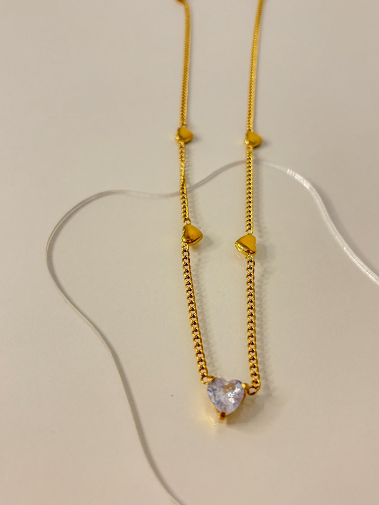 Diamond Glow Heart Chunky Necklace