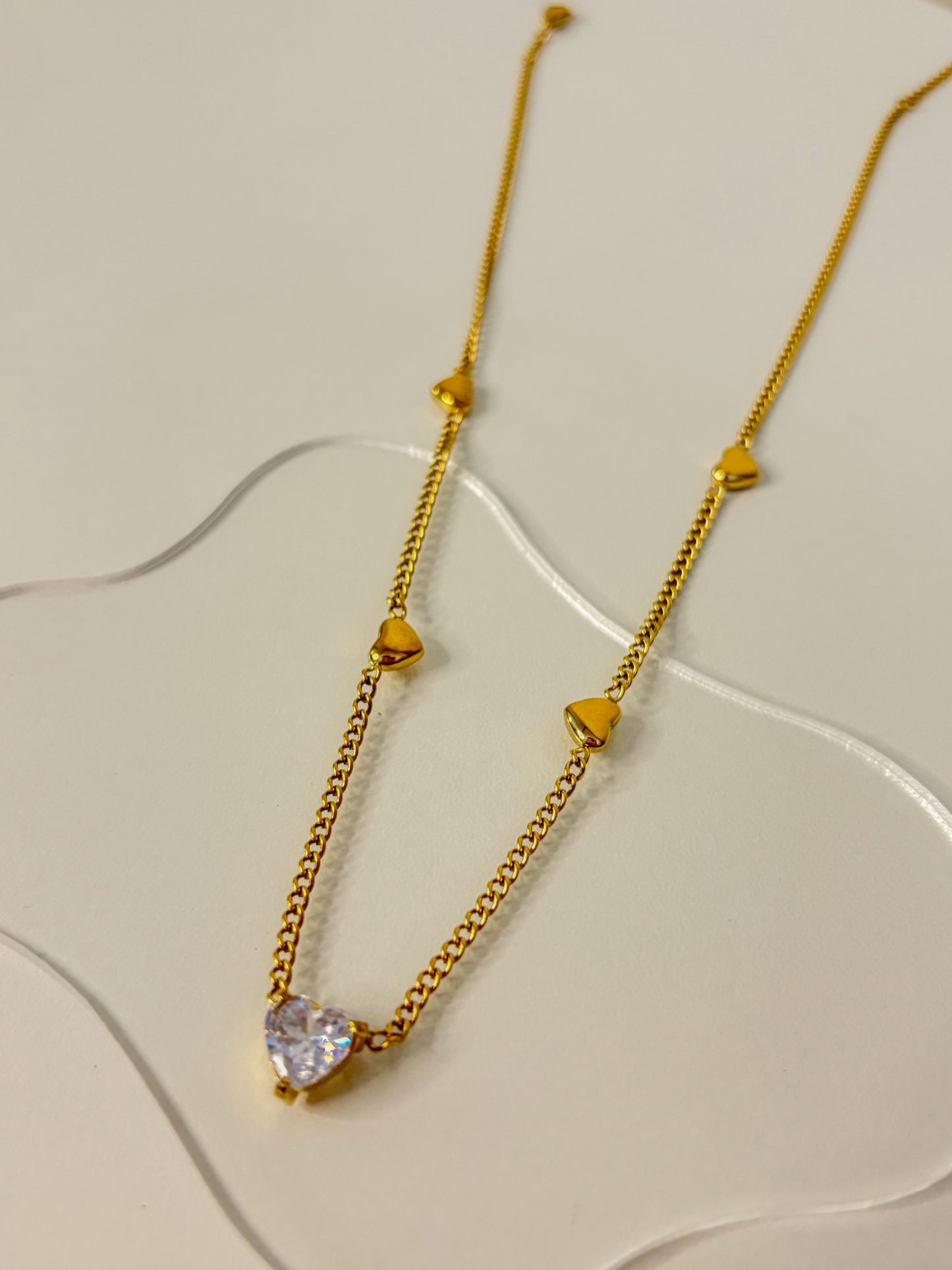 Diamond Glow Heart Chunky Necklace