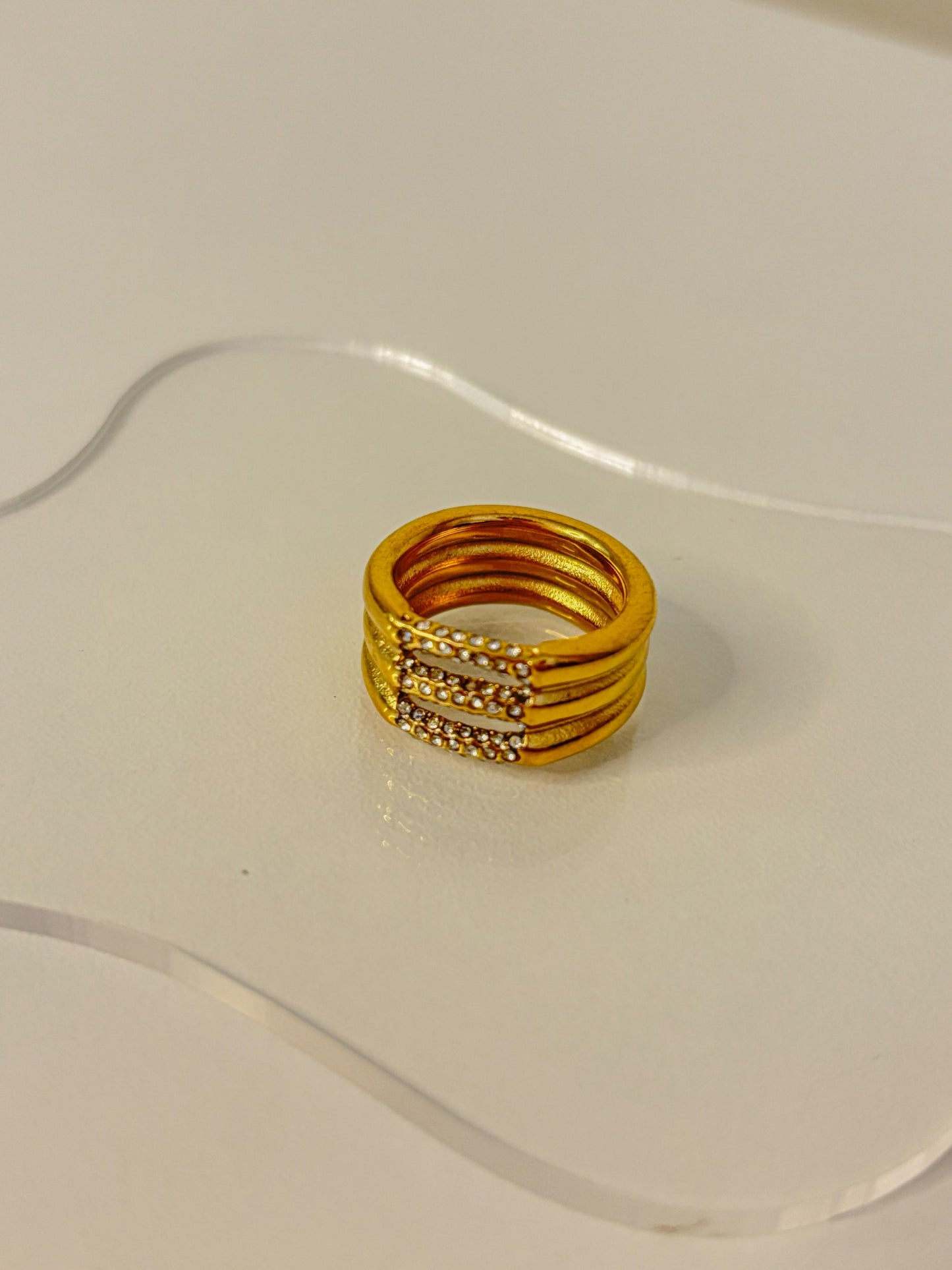 Celestia Triple Layer Rhinestone Stacking Ring