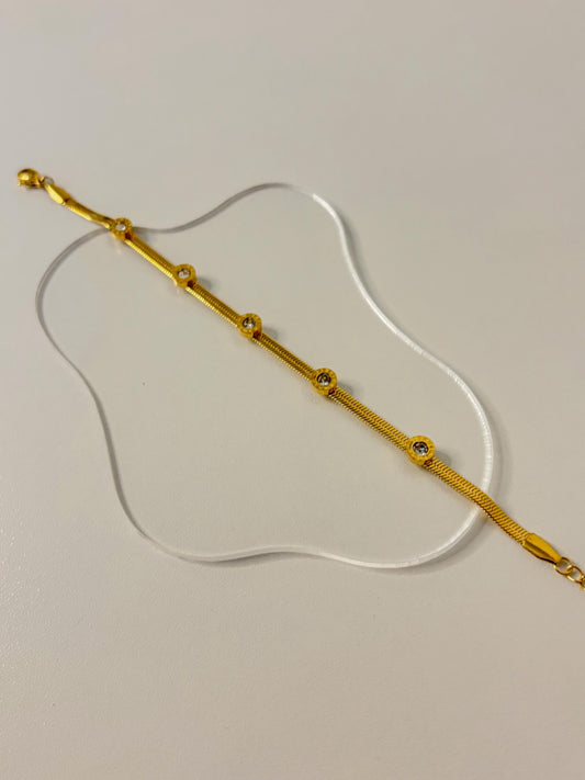 Lustra 5-Stone Snake Chain Bracelet