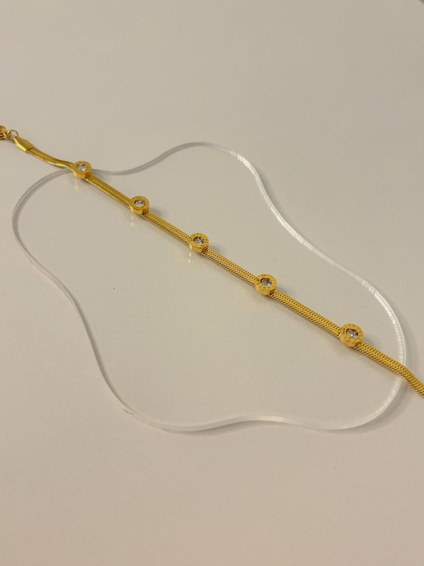 Lustra 5-Stone Snake Chain Bracelet