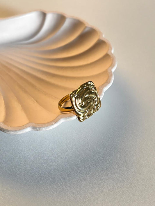 Sculpted Gold Statement AdjustableRing