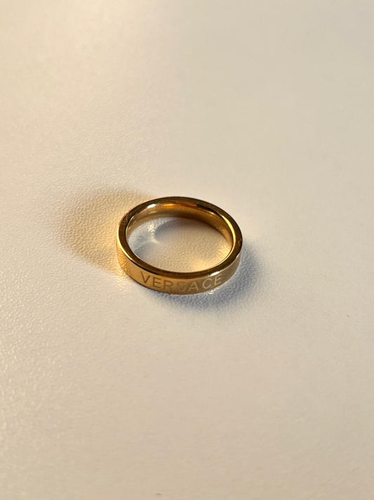 Versace Gold-Tone Band Ring