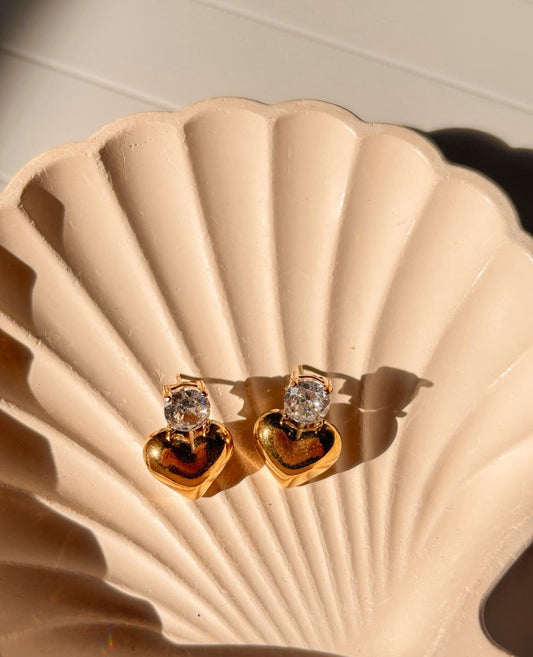 Zirconia Heart Studs