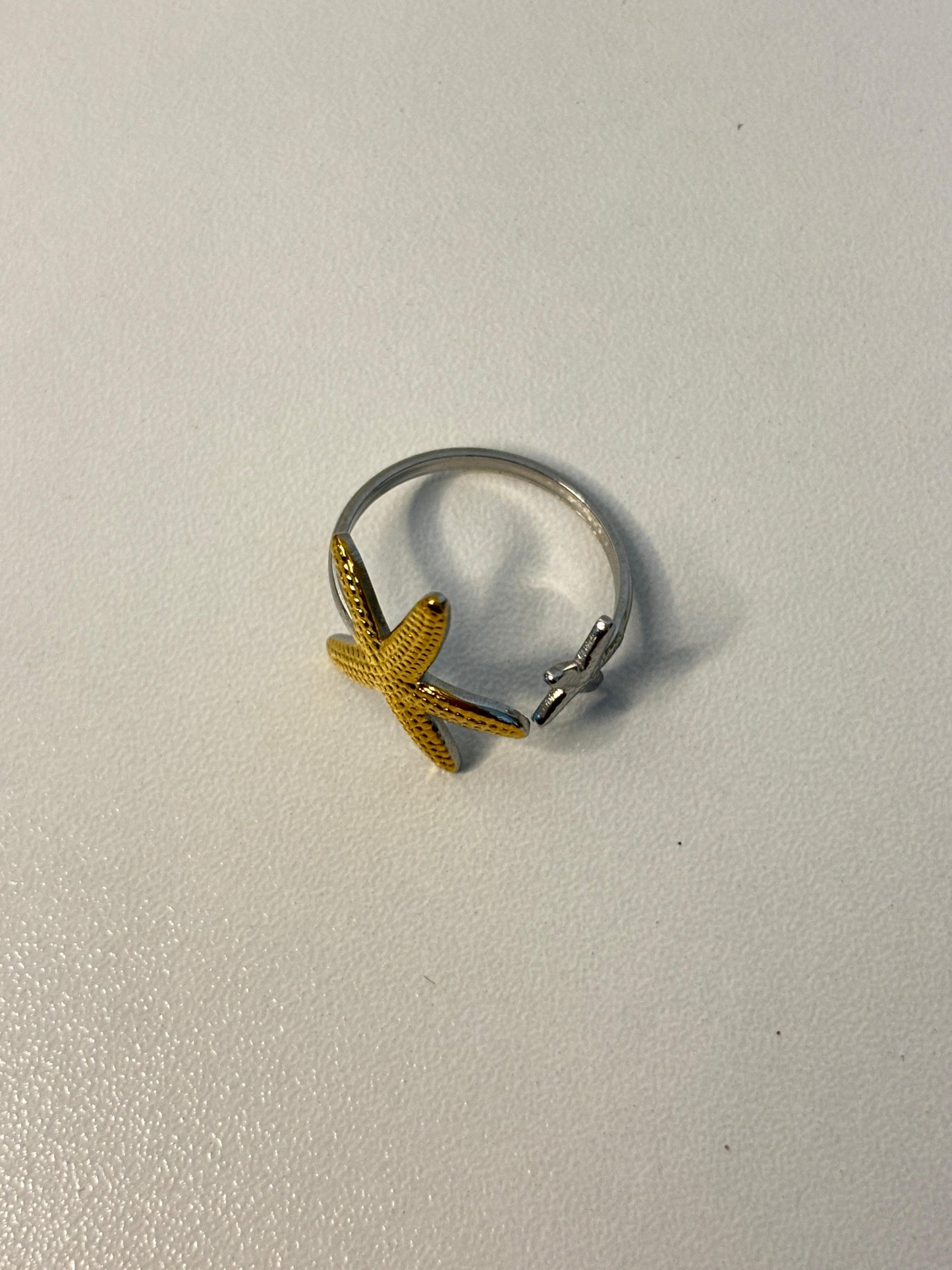 two-tone starfish adjustable ring