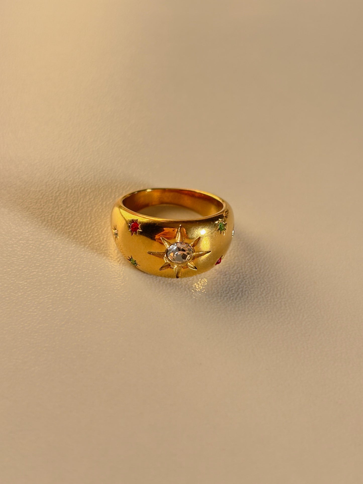 Golden Sunburst Statement Ring ☀️