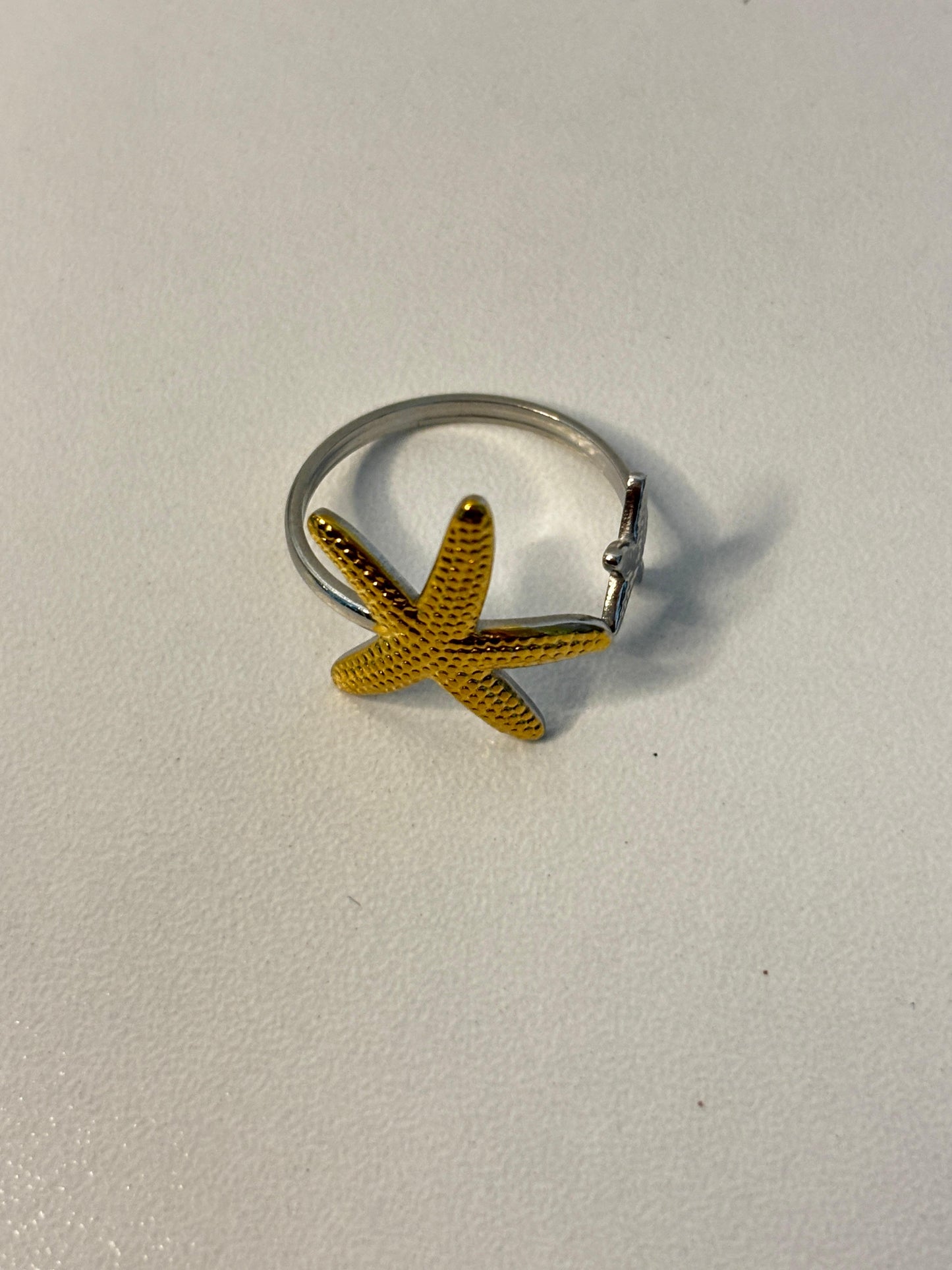 two-tone starfish adjustable ring