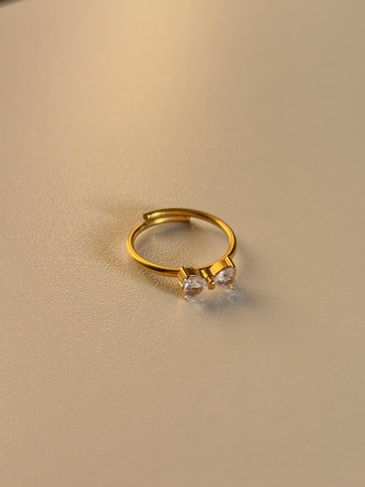 Golden Bow Elegance Adjustable Ring 🎀
