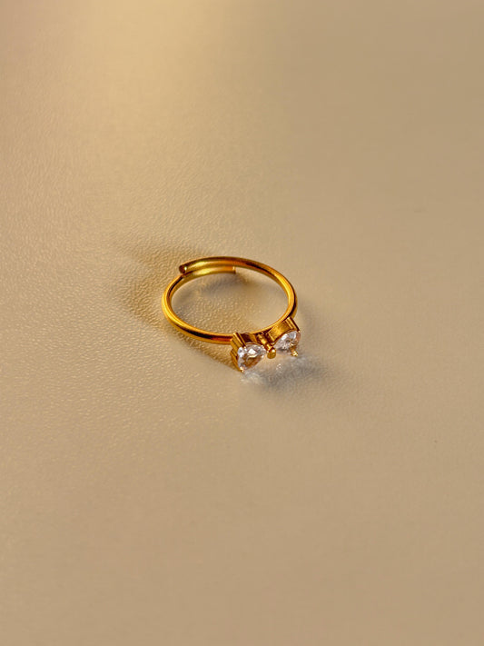 Golden Bow Elegance Adjustable Ring 🎀