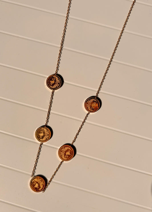 Five Coin Chain Pendant