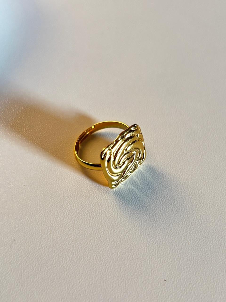 Sculpted Gold Statement AdjustableRing