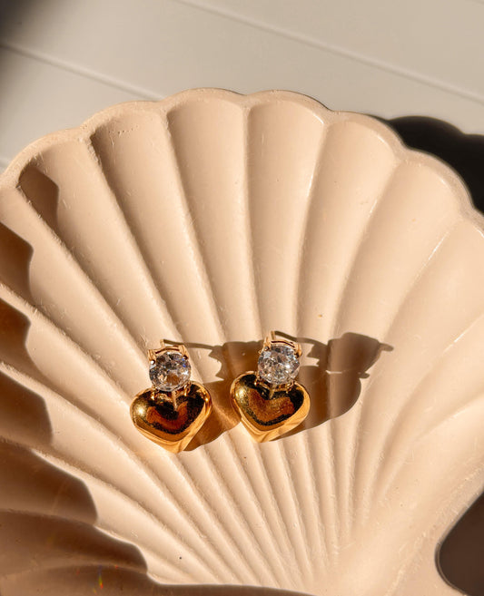 Zirconia Heart Studs