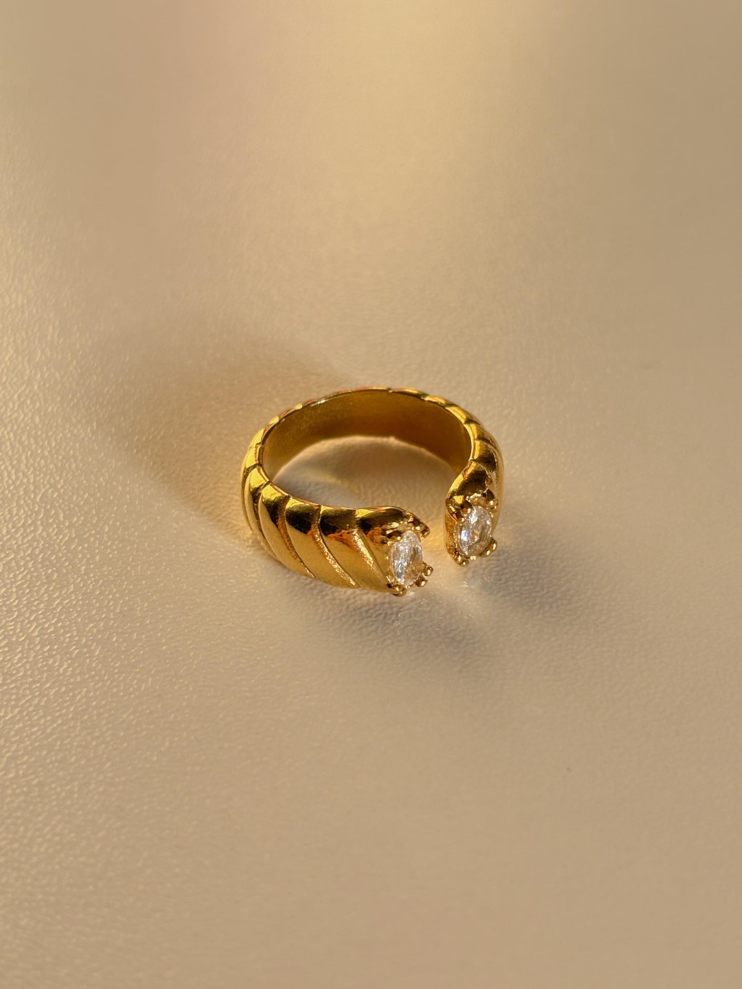 Twin Spark Gold Ring Adjustable ✨