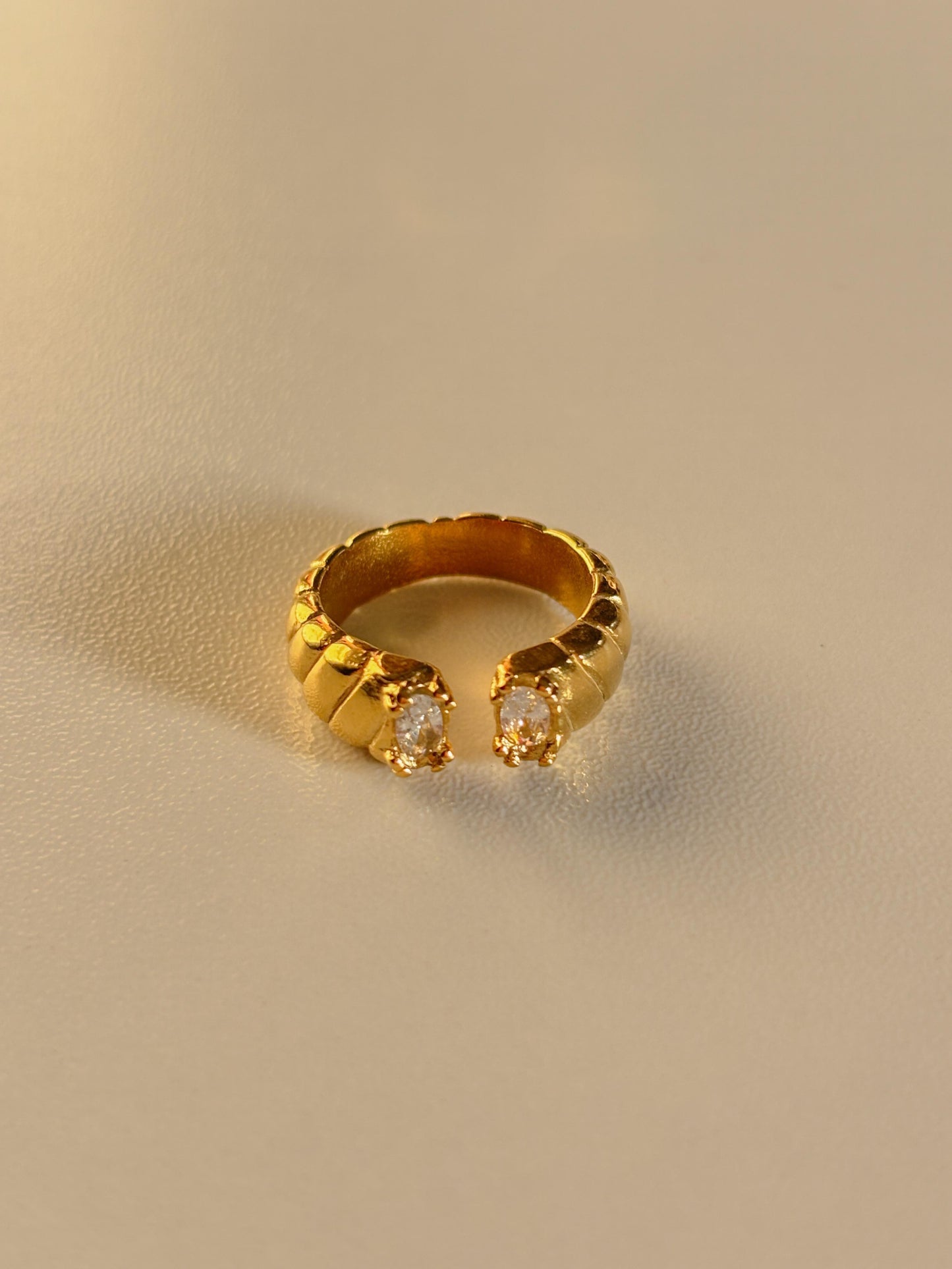 Twin Spark Gold Ring Adjustable ✨