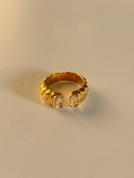 Twin Spark Gold Ring Adjustable ✨