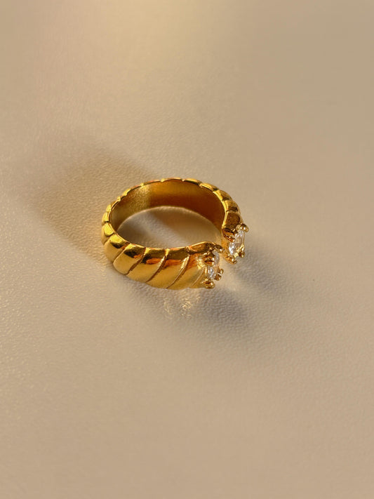 Twin Spark Gold Ring Adjustable ✨