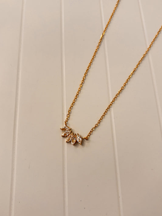 Leaf Rhinestones Pendant