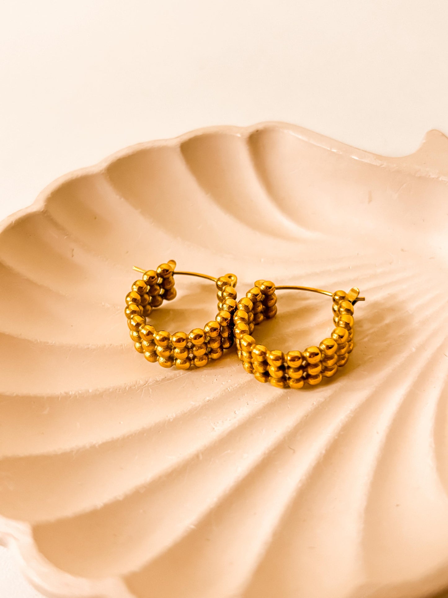 Auréa Triple Row Bead Hoop Earrings