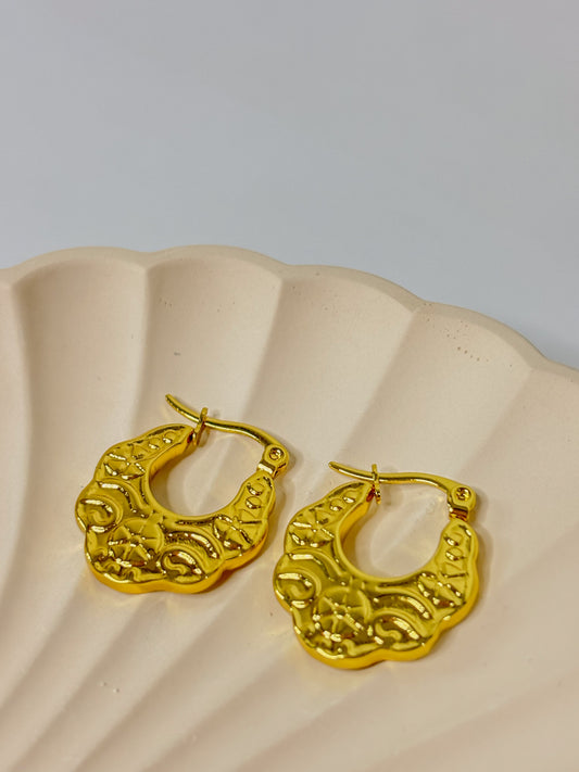 Embossed Hoop Earrings