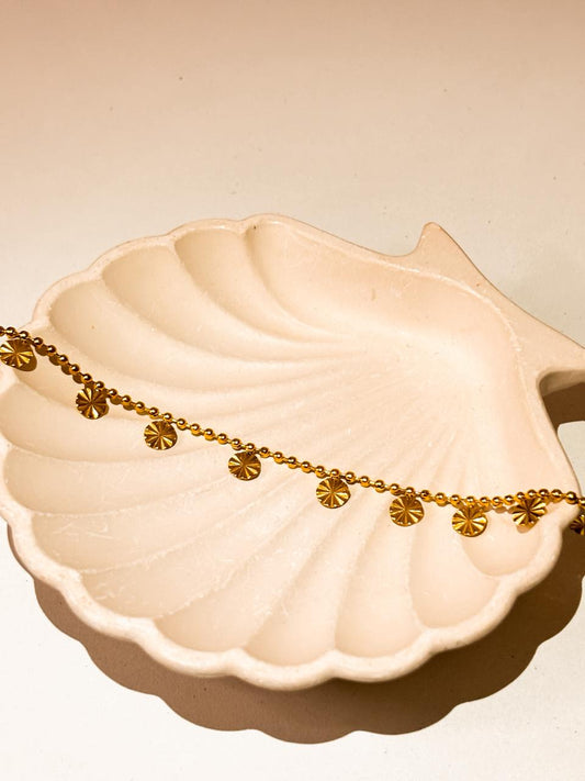 Subtle bohemian glow beaded chain anklet