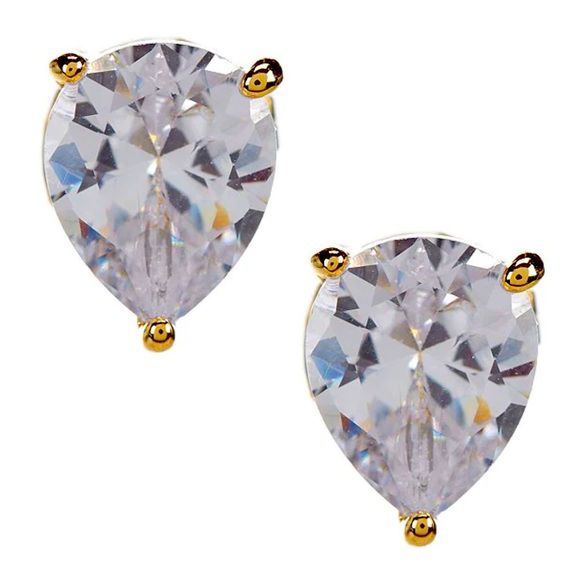 Mariell Pear Elegance CZ Stud Earrings