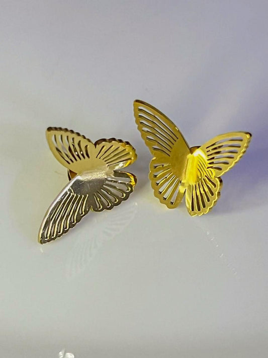 Frosted Butterfly Hollow Earrings