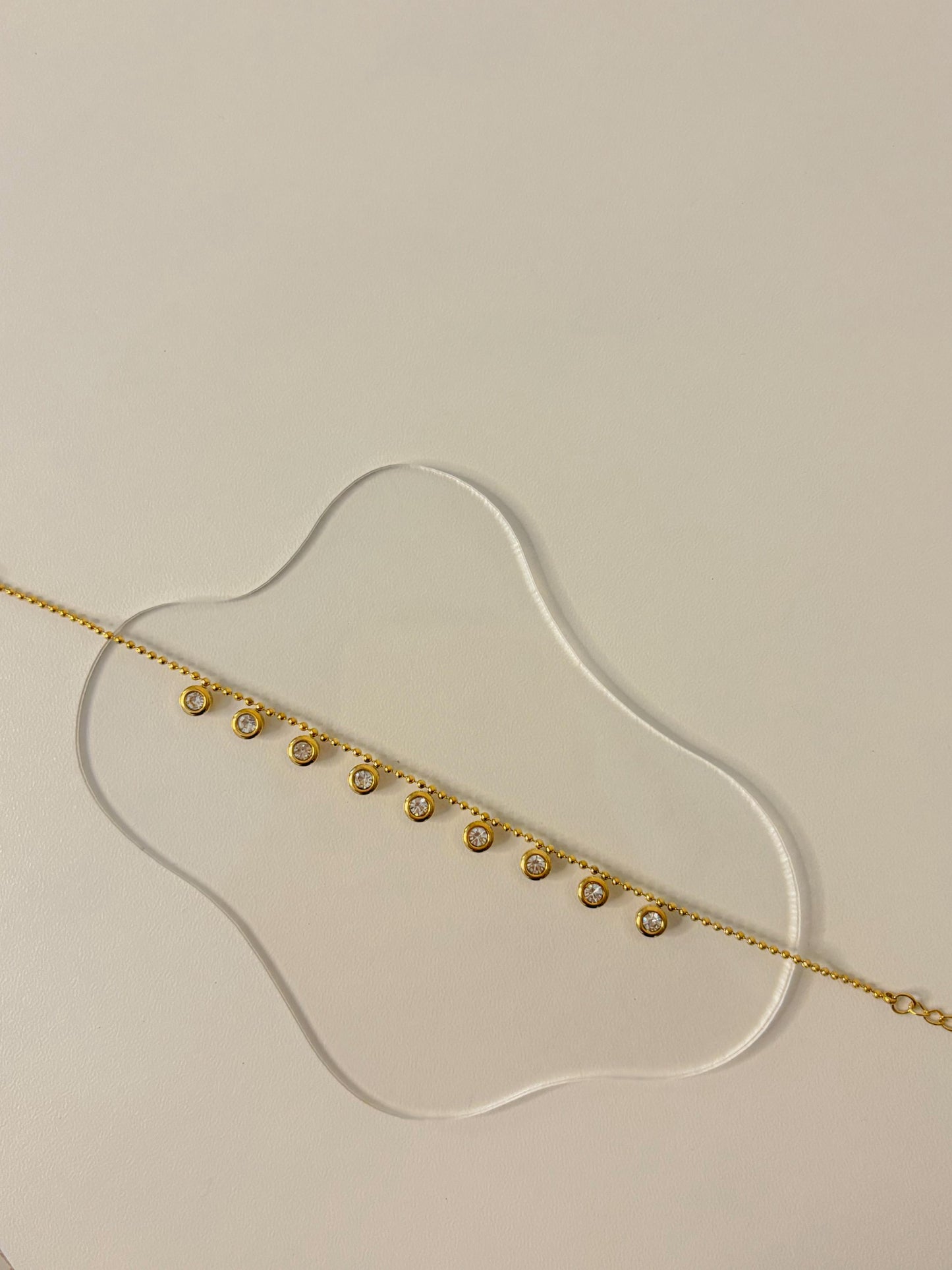 Golden Gleam Beads Charm Anklet