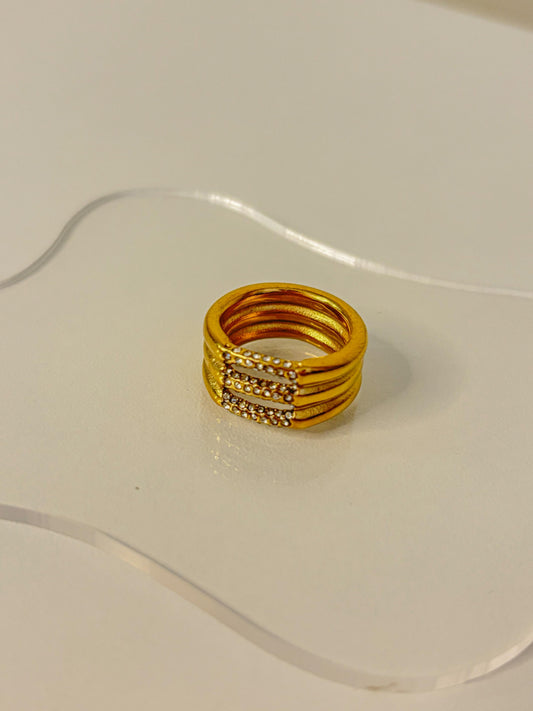 Celestia Triple Layer Rhinestone Stacking Ring